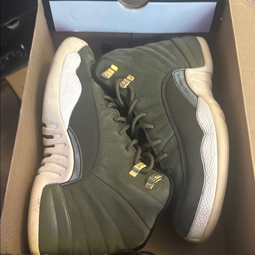 Jordan Green and White Sneakers with Chunky Design